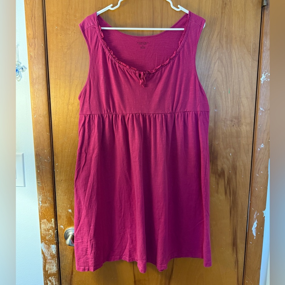 Sonoma Magenta Babydoll Mini Dress